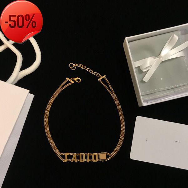 50% off factory clearance sale designer new brand jewelry necklace charm d letter double luxury dign simple band chain, Silver
50% off factory clearance sale designer new brand jewelry necklace charm d letter double luxury dign simple band chain, Silver