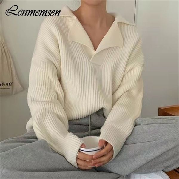 women's sweaters lenmemsen oversized loose elegant knitted sweater women solid turndown collar pullovers female casual thick autumn win, White;black
women's sweaters lenmemsen oversized loose elegant knitted sweater women solid turndown collar pullovers female casual thick autumn win, White;black
