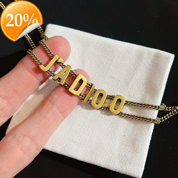 high-end fashion design women's necklace d home di double-layer ja letter vintage bronze temperament jewelry, Silver
high-end fashion design women's necklace d home di double-layer ja letter vintage bronze temperament jewelry, Silver