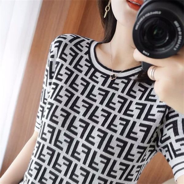 2023 new clothing winter high version station european clothes letter slim fit elastic ice silk short sleeve sweater women's t-shirt, White;black
2023 new clothing winter high version station european clothes letter slim fit elastic ice silk short sleeve sweater women's t-shirt, White;black