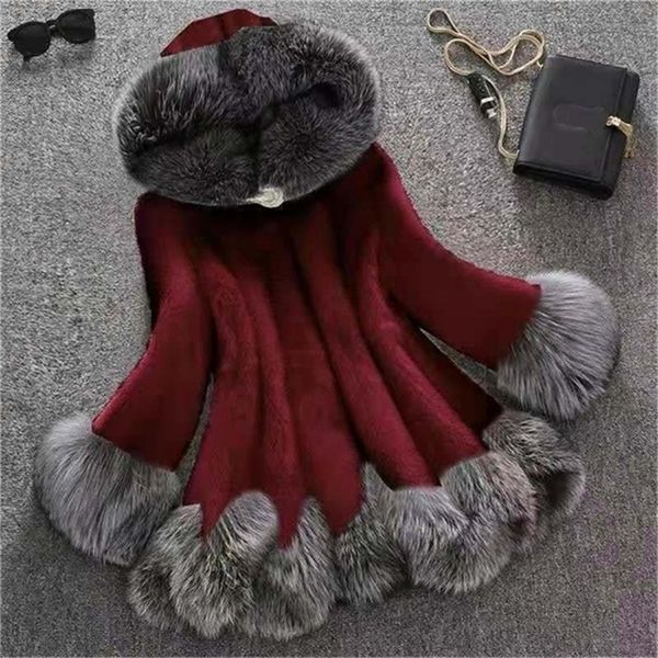 women's fur faux winter thick warm coat for women hooded jackets female long ocs overcoat jaqueta feminina 12xl 220919, Black
women's fur faux winter thick warm coat for women hooded jackets female long ocs overcoat jaqueta feminina 12xl 220919, Black