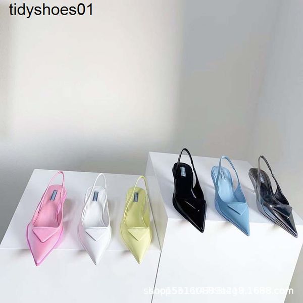 p family's three corner brand baotou sandals 2022 new cat heel fairy air leather pointed high heels, Black
p family's three corner brand baotou sandals 2022 new cat heel fairy air leather pointed high heels, Black