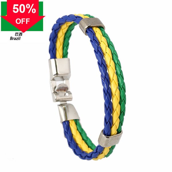 designer bracelets latest world cup wangaiyao new fashion woven flag color leather bracelet pu imitation national men and women jewe, Black
designer bracelets latest world cup wangaiyao new fashion woven flag color leather bracelet pu imitation national men and women jewe, Black