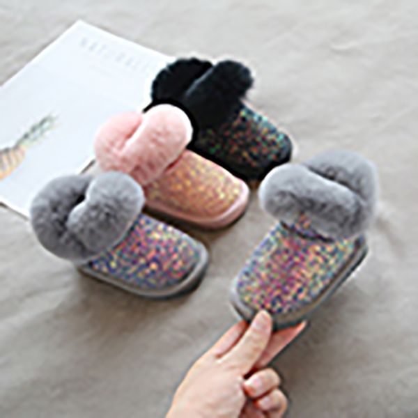 children' shining snow boots cotton short shoes rabbit skin baby girl e102942021, Black;grey
children' shining snow boots cotton short shoes rabbit skin baby girl e102942021, Black;grey