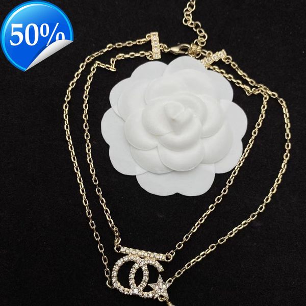 designer women's fashion necklaces new double-c double-layer chain relief necklace xiangjia exquisite temperament letter pendant streng, Silver
designer women's fashion necklaces new double-c double-layer chain relief necklace xiangjia exquisite temperament letter pendant streng, Silver