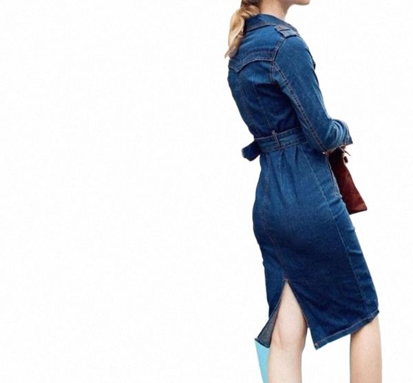 women denim office slim jeans dress long sleeve belt mid-cuff casual dresses b44s#, Black;gray
women denim office slim jeans dress long sleeve belt mid-cuff casual dresses b44s#, Black;gray