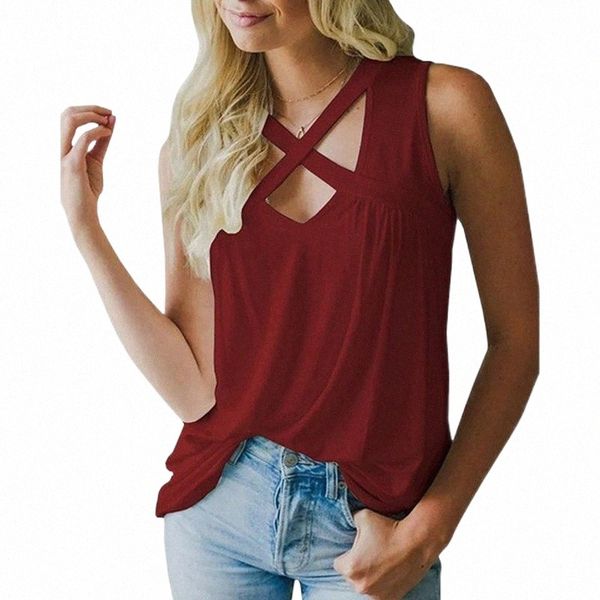 women's tanks & camis women loose sleeveless tank front cross hollow summer casual solid polyester out b3q1#, White
women's tanks & camis women loose sleeveless tank front cross hollow summer casual solid polyester out b3q1#, White