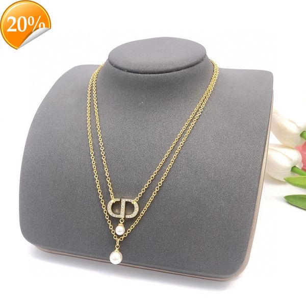high-end fashion design women's necklace 2022 new diamond inlaid cd letter pearl multilayer overlay female tassel versatile temperament, Silver
high-end fashion design women's necklace 2022 new diamond inlaid cd letter pearl multilayer overlay female tassel versatile temperament, Silver