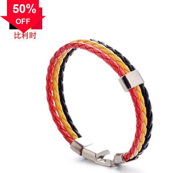 designer bracelets latest world cup woven flag color leather bracelet pu national for, Black
designer bracelets latest world cup woven flag color leather bracelet pu national for, Black