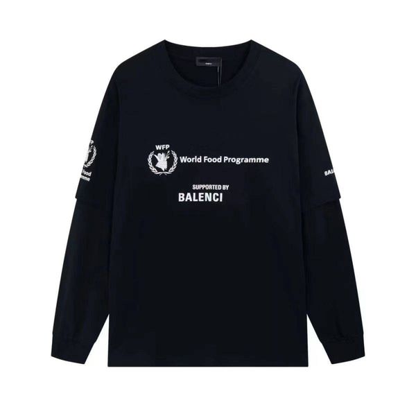 fashion brand balancias t shirt for men and women wfp long sleeve round neck loose splicing t shirt black, White;black
fashion brand balancias t shirt for men and women wfp long sleeve round neck loose splicing t shirt black, White;black