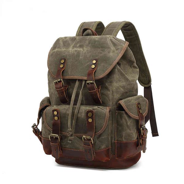 backpack men's and women's backpack outdoor sports travel bag waxed canvas waterproof travel computer bag 220920
backpack men's and women's backpack outdoor sports travel bag waxed canvas waterproof travel computer bag 220920
