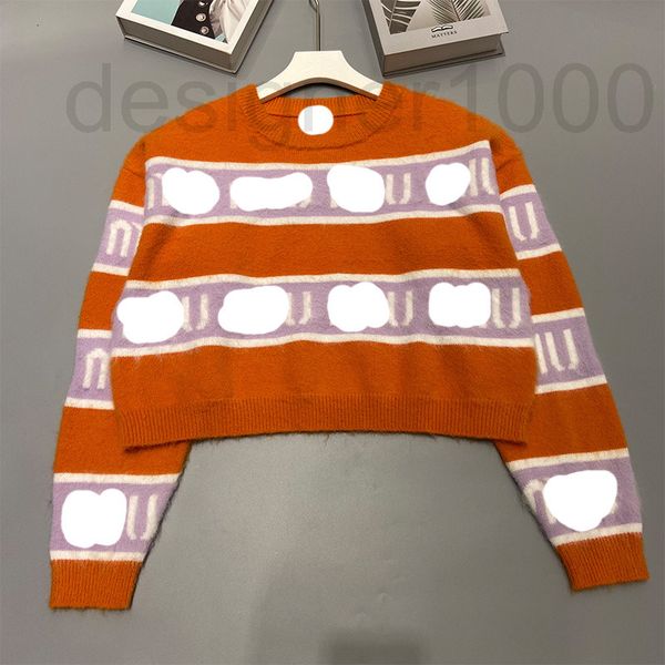 women's knits & tees designer miu home knitting round neck letter stripe pullover mohair long sleeve sweater sweet aging 22 autumn wint, White
women's knits & tees designer miu home knitting round neck letter stripe pullover mohair long sleeve sweater sweet aging 22 autumn wint, White