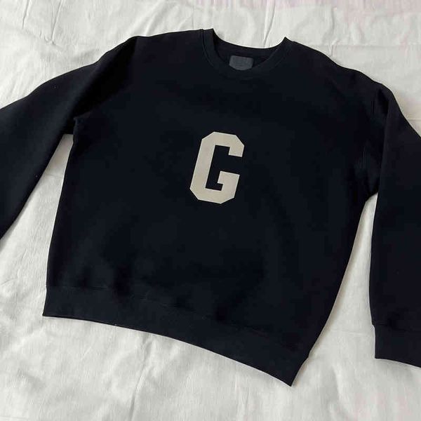 men's hoodies sweatshirts correct version fog season 7 main line large g flocking loose plush round neck sweater, Black
men's hoodies sweatshirts correct version fog season 7 main line large g flocking loose plush round neck sweater, Black
