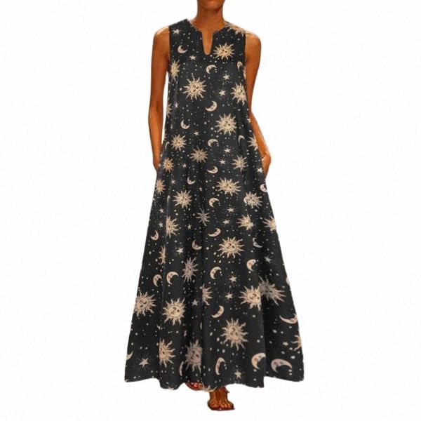 women plus size summer sundress sun stars moon print sleeveless vintage bohemian maxi dress ladies casual long robe vestidos dresses u7kc#, Black;gray
women plus size summer sundress sun stars moon print sleeveless vintage bohemian maxi dress ladies casual long robe vestidos dresses u7kc#, Black;gray
