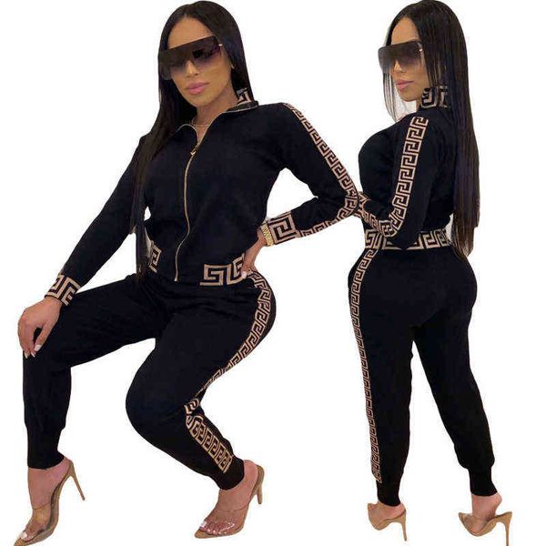 women's two piece pants women stylish outfits autumn fashion sportwear tracksuit long sleeve zipper printing jacket coatskinny pants tw, White
women's two piece pants women stylish outfits autumn fashion sportwear tracksuit long sleeve zipper printing jacket coatskinny pants tw, White