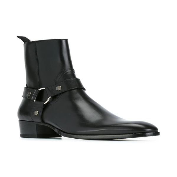 -plus size euro 38-46 cowboy boots biker shoes slp genuine leather mens harness booties2473, Black
-plus size euro 38-46 cowboy boots biker shoes slp genuine leather mens harness booties2473, Black