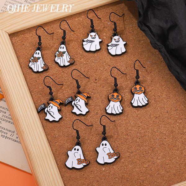 halloween earrings stud punk ghost gothic black white dangle pendant women's party accessories gift custom fashion charm jewelry, Golden;silver
halloween earrings stud punk ghost gothic black white dangle pendant women's party accessories gift custom fashion charm jewelry, Golden;silver