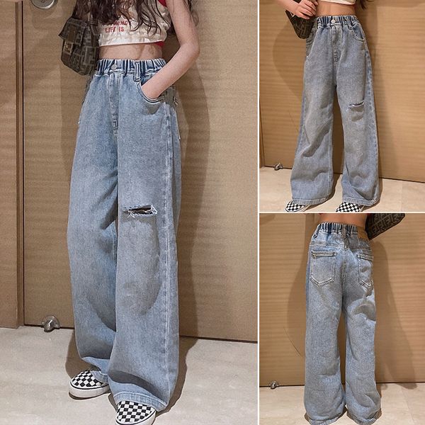 jeans girls long jeans blue ripped wide leg jeans for kids fashion allmatch high waist trousers 12 13 14 years teen children's pants 22
jeans girls long jeans blue ripped wide leg jeans for kids fashion allmatch high waist trousers 12 13 14 years teen children's pants 22