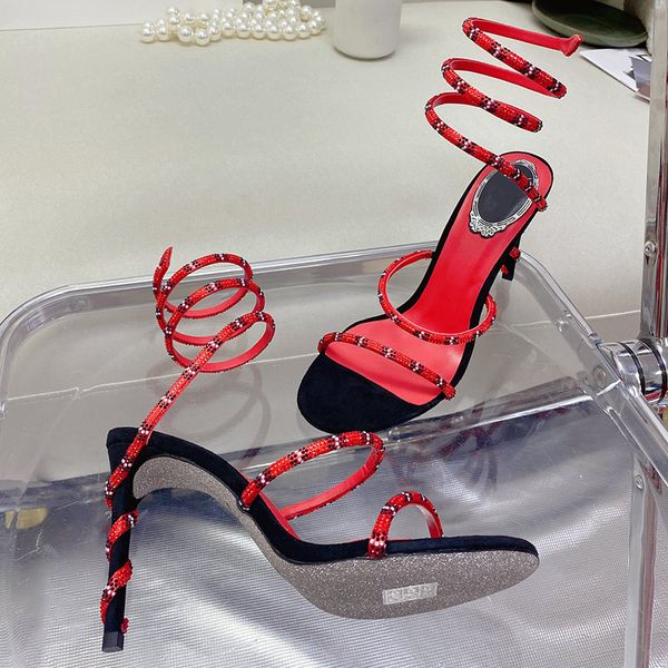 stiletto heel sandals rene caovilla cleo crystal studded snake strass ankle wraparound dress shoes designers 9.5cm high heeled rhinestone, Black
stiletto heel sandals rene caovilla cleo crystal studded snake strass ankle wraparound dress shoes designers 9.5cm high heeled rhinestone, Black