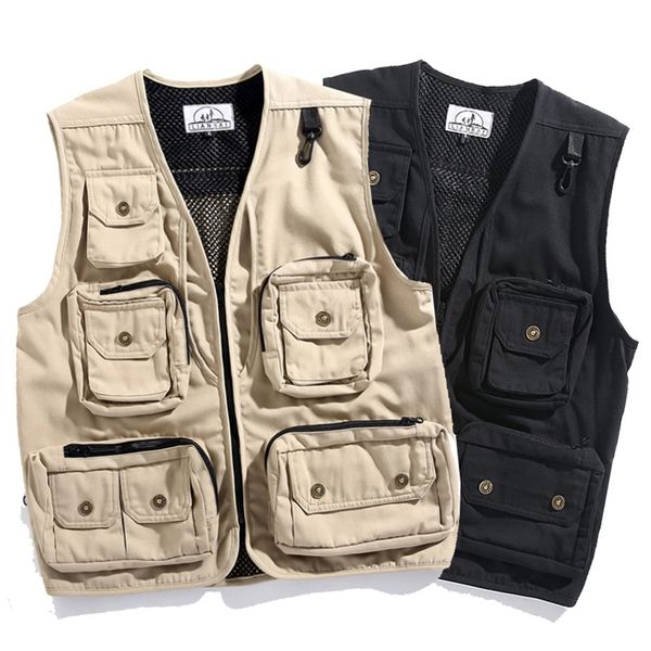 men's vests hoo men's vintage tooling vest autumn multipockets loose zip vest 220920, Black;white
men's vests hoo men's vintage tooling vest autumn multipockets loose zip vest 220920, Black;white