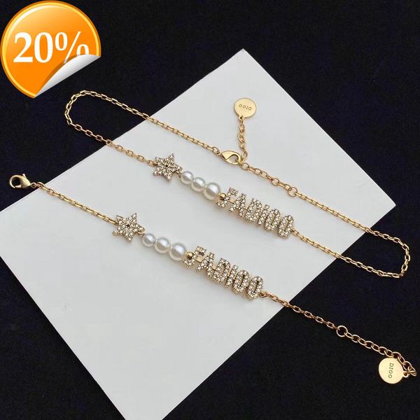 high-end fashion design women's necklace d home di pearl star ja letter personality trend classic girl bracelet, Silver
high-end fashion design women's necklace d home di pearl star ja letter personality trend classic girl bracelet, Silver