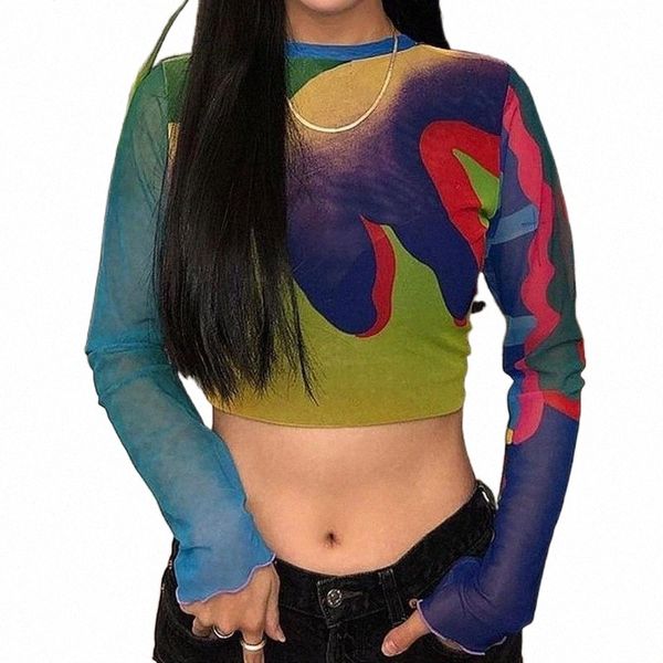 women's t-shirt 2021 fashion women mesh streetwear abstract print long sleeve crew neck slim fit crop casual short tee p3sq#, White
women's t-shirt 2021 fashion women mesh streetwear abstract print long sleeve crew neck slim fit crop casual short tee p3sq#, White
