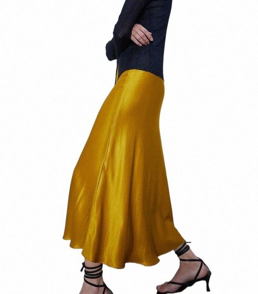 skirts 2022 spring simmer women high waist satin skirt metallic color long shiny silk imitation midi elegant gold r7r7#, Black
skirts 2022 spring simmer women high waist satin skirt metallic color long shiny silk imitation midi elegant gold r7r7#, Black