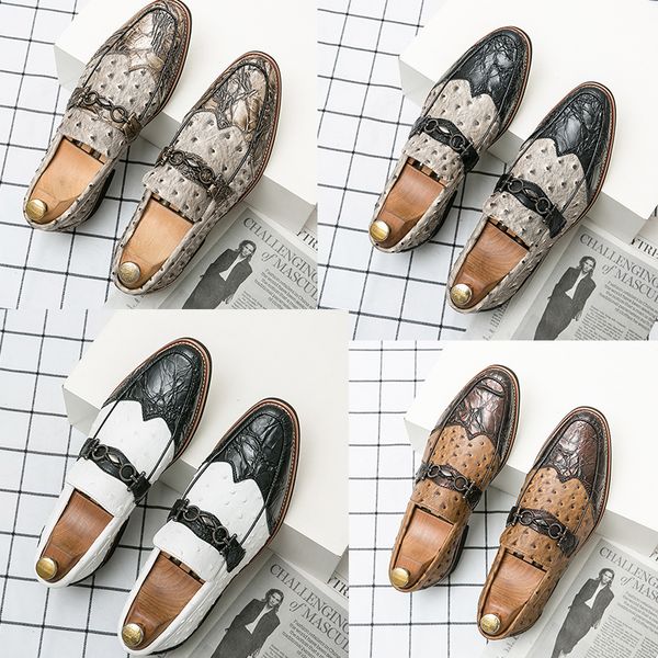 luxury men's shoes loafers metal buckle double color-block pointed flat heel fashion classic office professional comfortable 280s, Black
luxury men's shoes loafers metal buckle double color-block pointed flat heel fashion classic office professional comfortable 280s, Black