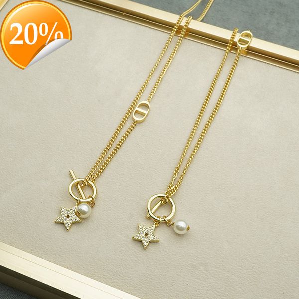 high-end fashion design women's necklace 2022 new cd star pearl net red same style ins clavicle chain d family double layer bracelet se, Silver
high-end fashion design women's necklace 2022 new cd star pearl net red same style ins clavicle chain d family double layer bracelet se, Silver