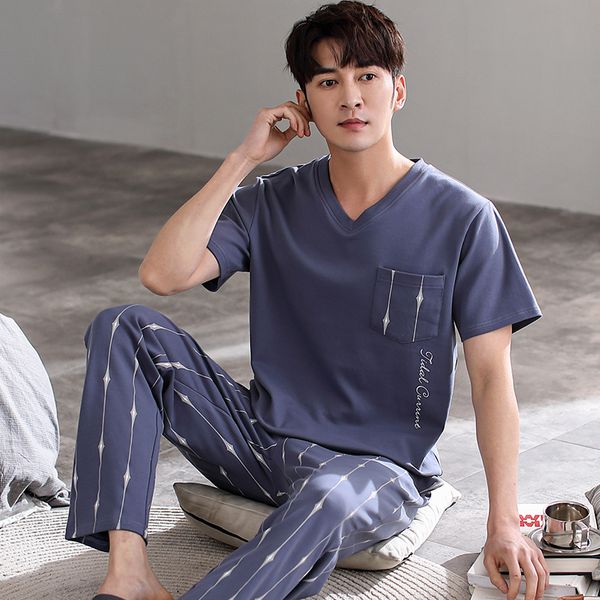 men's sleepwear spring short sleeved trousers knitted cotton pajamas for men plus size l 4xl printed round neck thin section 2 piece ho, Black;brown
men's sleepwear spring short sleeved trousers knitted cotton pajamas for men plus size l 4xl printed round neck thin section 2 piece ho, Black;brown