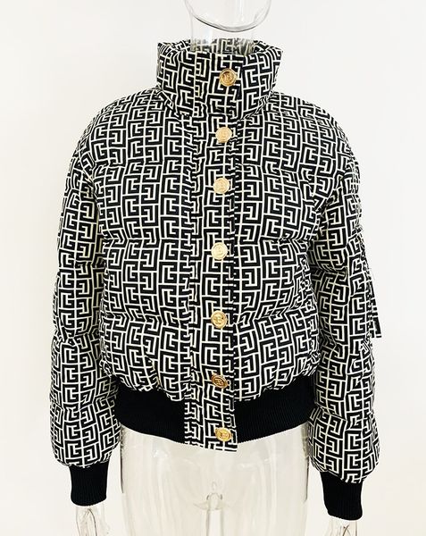 new personality fashion women's fluffy down jacket quilted coat casual cut geometric maze pattern bomber jacket embossed gold-tone butt, Black
new personality fashion women's fluffy down jacket quilted coat casual cut geometric maze pattern bomber jacket embossed gold-tone butt, Black
