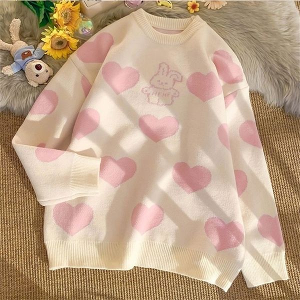 women s sweaters soft cute and sweet rabbit pattern round neck pullover women s fall winter korean loose versatile fashion sweater woman 220, White;black
women s sweaters soft cute and sweet rabbit pattern round neck pullover women s fall winter korean loose versatile fashion sweater woman 220, White;black