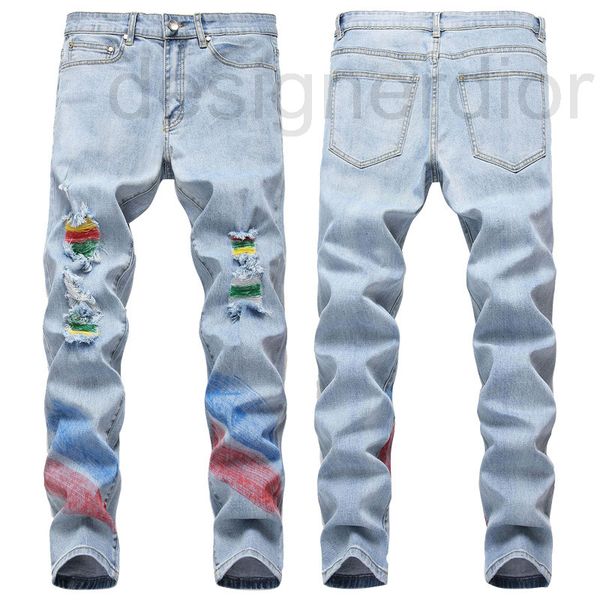 men's jeans designer new elastic hole hand-painted color brush paint trendy men's fashion jeans gp76, Blue
men's jeans designer new elastic hole hand-painted color brush paint trendy men's fashion jeans gp76, Blue