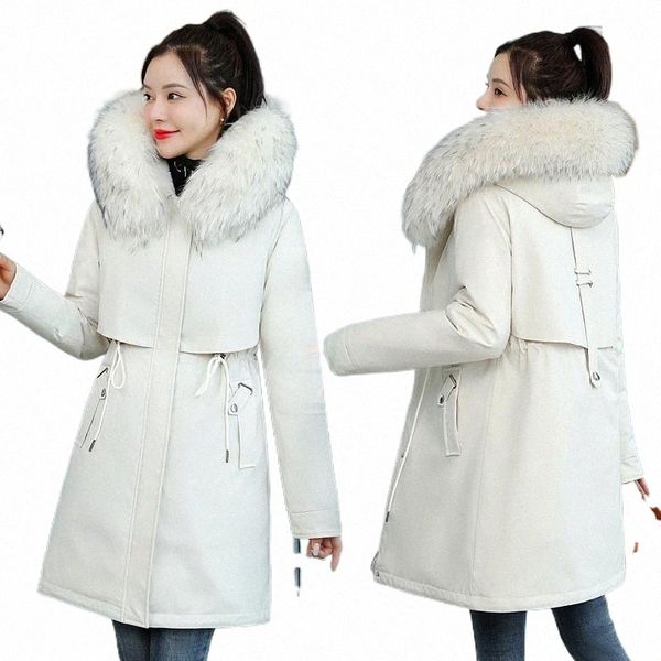 women's down & parkas simple solid parka women winter cotton coat hooded big fur collar mid-length korean loose thick padded jacket jd1, Black
women's down & parkas simple solid parka women winter cotton coat hooded big fur collar mid-length korean loose thick padded jacket jd1, Black
