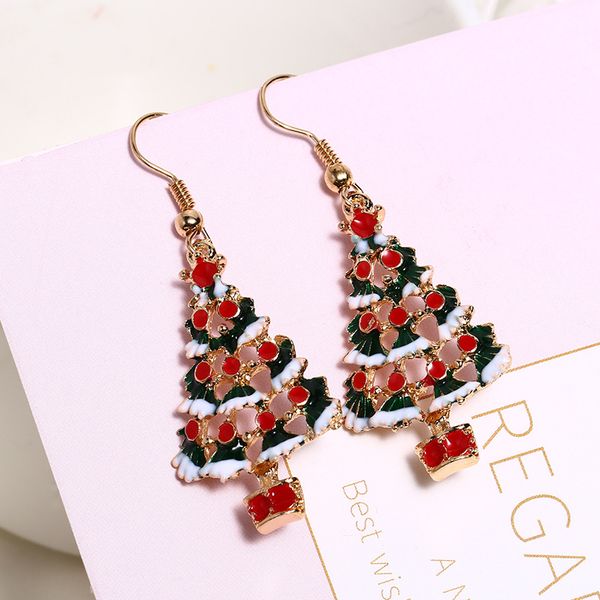 dangle haberdashery wholesale earrings christmas series ornaments tree earrings, Silver 
dangle haberdashery wholesale earrings christmas series ornaments tree earrings, Silver