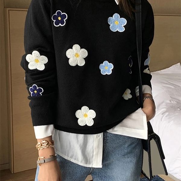women s sweaters korean floral emobroidery pullover sweater women elegant o neck knitted c 089 220920, White;black
women s sweaters korean floral emobroidery pullover sweater women elegant o neck knitted c 089 220920, White;black