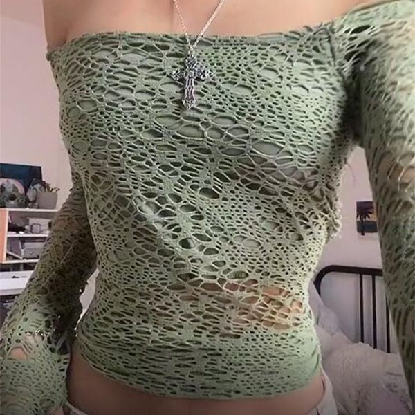 women's t-shirt rapcopter y2k net holes crop see through slash neck t shirt women retro harajuku tee grunge korean fashion pullovers ch, White
women's t-shirt rapcopter y2k net holes crop see through slash neck t shirt women retro harajuku tee grunge korean fashion pullovers ch, White