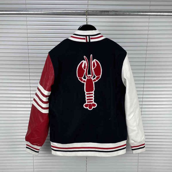 fashion tb thom brand jacket men cardigans clothing lobster embroidery baseball uniform wool autumn winter patchwork casual coat, Black;brown
fashion tb thom brand jacket men cardigans clothing lobster embroidery baseball uniform wool autumn winter patchwork casual coat, Black;brown