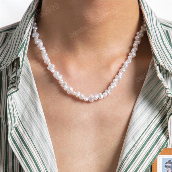 simple classic irregular pearl chain choker necklace wedding punk handmade strand bead necklace aesthetic men jewelry, Golden;silver
simple classic irregular pearl chain choker necklace wedding punk handmade strand bead necklace aesthetic men jewelry, Golden;silver
