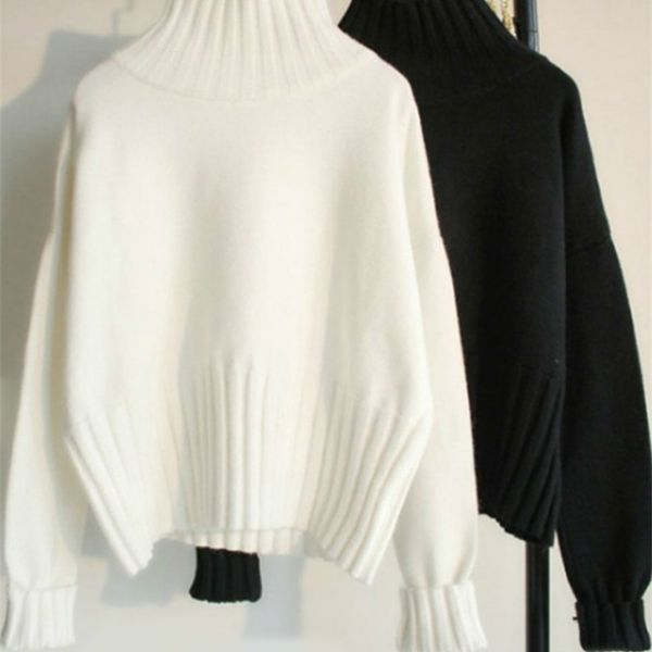 women s sweaters autumn winter turtleneck pullover women oversized knitted jumpers soft white black 220920
women s sweaters autumn winter turtleneck pullover women oversized knitted jumpers soft white black 220920