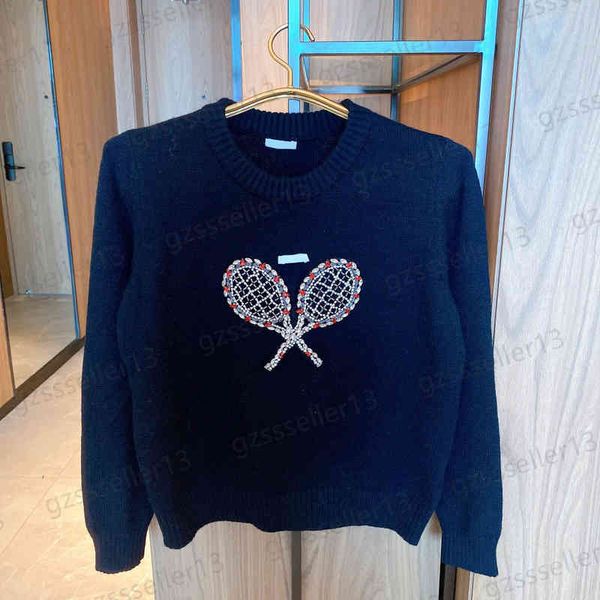 womens sweater designer jumper classic tennis racket print logo fashion brand autumn and winter round neck pullover knitwear women sweaters, White;black
womens sweater designer jumper classic tennis racket print logo fashion brand autumn and winter round neck pullover knitwear women sweaters, White;black