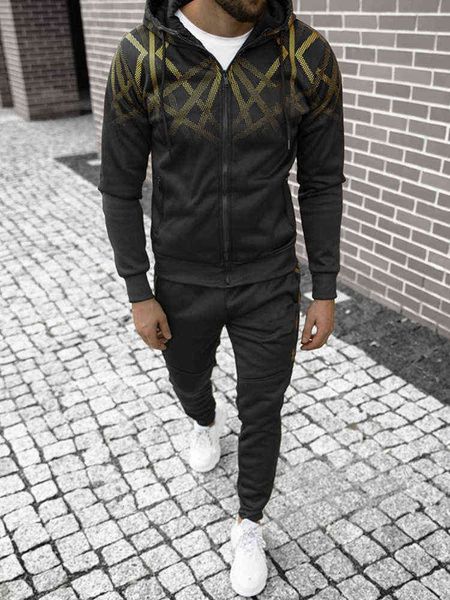 men's tracksuits 2021 new men's slim suit european trend gradient stripe hoodie small leg trouser casual two-piece set sportswear, Gray
men's tracksuits 2021 new men's slim suit european trend gradient stripe hoodie small leg trouser casual two-piece set sportswear, Gray