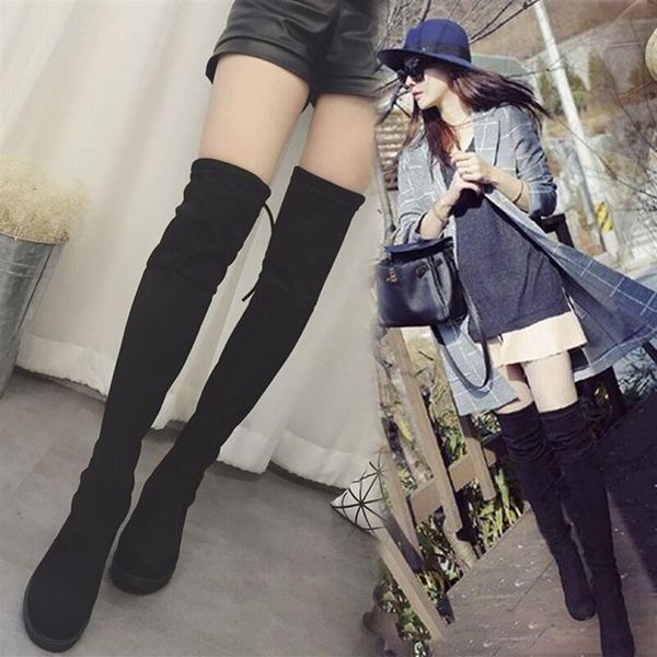 autumn and winter 2017 new europe and the united states small pepper with round head low heel knee boots stretch boots super thin 255f, Black
autumn and winter 2017 new europe and the united states small pepper with round head low heel knee boots stretch boots super thin 255f, Black
