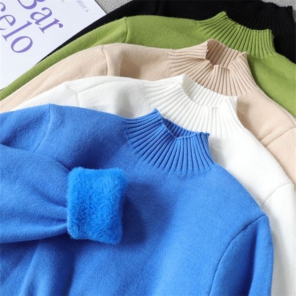 women s sweaters autumn winter cashmere basic warm sweater velvet pullover female fur thick turtleneck sweater knit jumpers 220920, White;black
women s sweaters autumn winter cashmere basic warm sweater velvet pullover female fur thick turtleneck sweater knit jumpers 220920, White;black