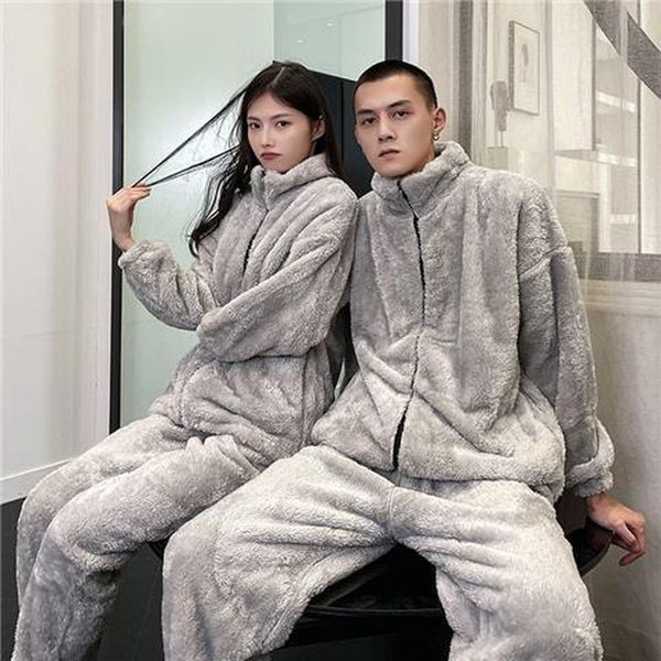 men's sleepwear winter warm pajama 2pcs set thick flannel pyjama women simple soft fleece pyjamas elastic waist couple sleep homewear 2, Black;brown
men's sleepwear winter warm pajama 2pcs set thick flannel pyjama women simple soft fleece pyjamas elastic waist couple sleep homewear 2, Black;brown