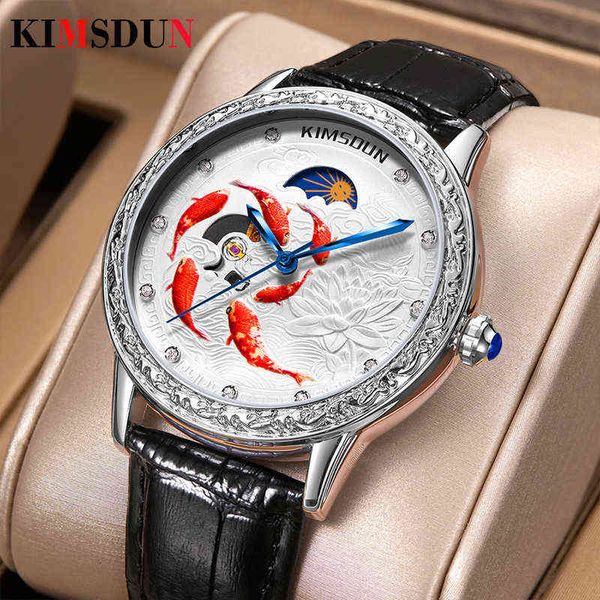 wristwatches 2022 kimsdun koi automatic mechanical watch luxury brand waterproof genuine leather chinese style diamond men wrist watches 092, Slivery;brown
wristwatches 2022 kimsdun koi automatic mechanical watch luxury brand waterproof genuine leather chinese style diamond men wrist watches 092, Slivery;brown