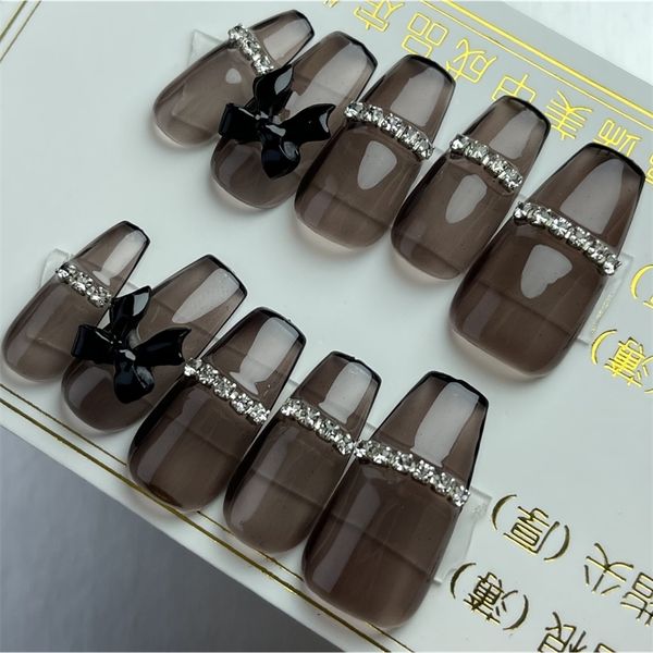 false nails handmade fake nails with glue adhesive tool black bow rhinestones long nail design art 110tips thick fingertip thin match 220921, Red;gold
false nails handmade fake nails with glue adhesive tool black bow rhinestones long nail design art 110tips thick fingertip thin match 220921, Red;gold