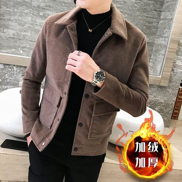 men s jackets british autumn winter steetwear windbreaker pocket outwear hombre men wool trench coat solid color lattice casual jacket 22092, Black;brown
men s jackets british autumn winter steetwear windbreaker pocket outwear hombre men wool trench coat solid color lattice casual jacket 22092, Black;brown
