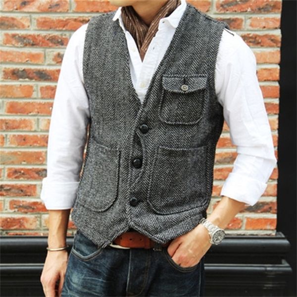 men's vests retro tweed suit vest men's vneck wool casual man tuxedo 220920, Black;white
men's vests retro tweed suit vest men's vneck wool casual man tuxedo 220920, Black;white