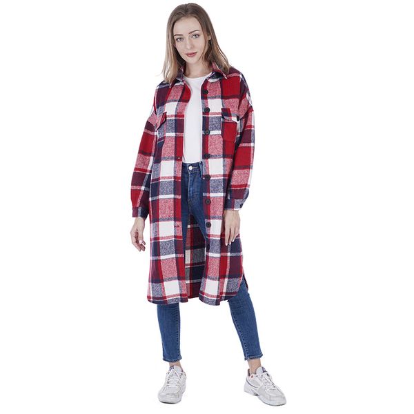 flannel shirts long coats woman autumn winter lapel side slit slim plaid shirts wool long sleeves fashion clothing, White
flannel shirts long coats woman autumn winter lapel side slit slim plaid shirts wool long sleeves fashion clothing, White